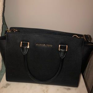 Michael Kors Selma Saffiano Leather Satchel Black